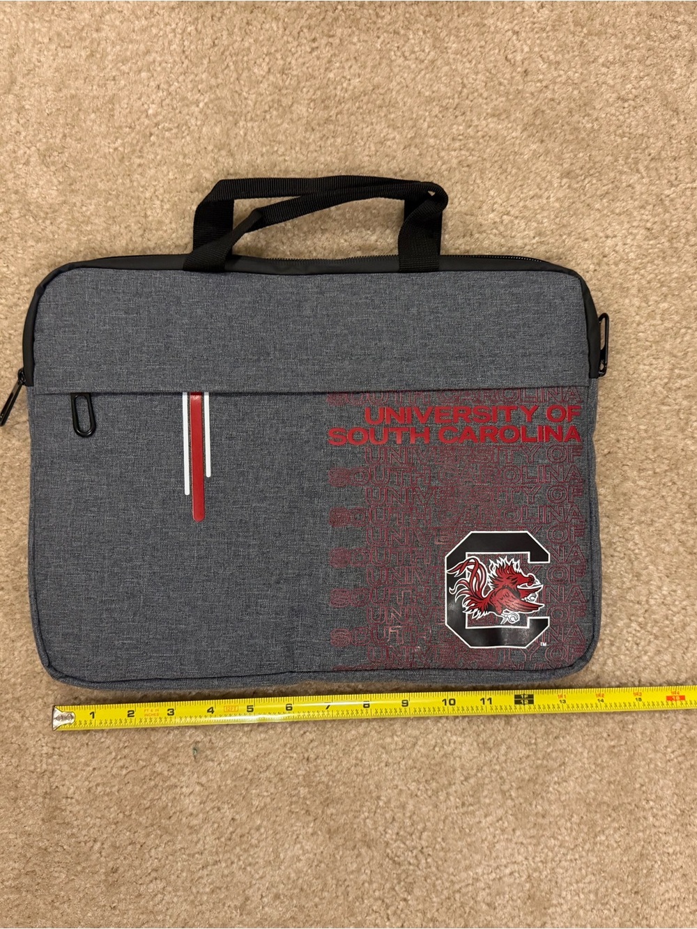 University of South Carolina Gray Laptop Briefcase with Gamecock Logo